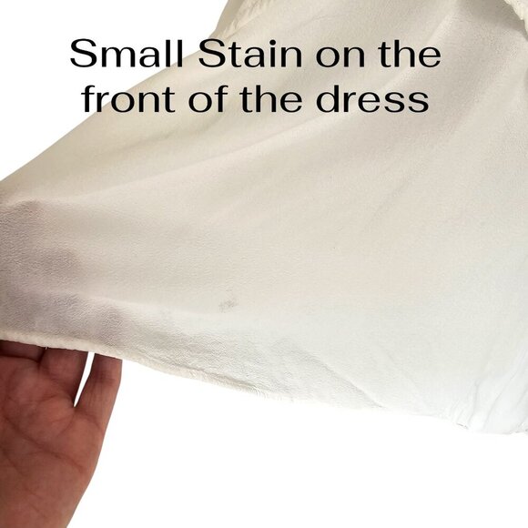 Keepsake the Label Handkerchief Hem White Sequins Dress Spaghetti Strap Sz S - Picture 4 of 11